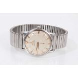 1950s gentlemen's Omega Automatic wristwatch with silvered dial, triangular gold coloured hour marke