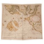 Gerard Van Keulen engraved map of Harwich harbour, together with a similar map