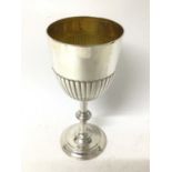 Late Victorian silver goblet with fluted decoration Sheffield 1898