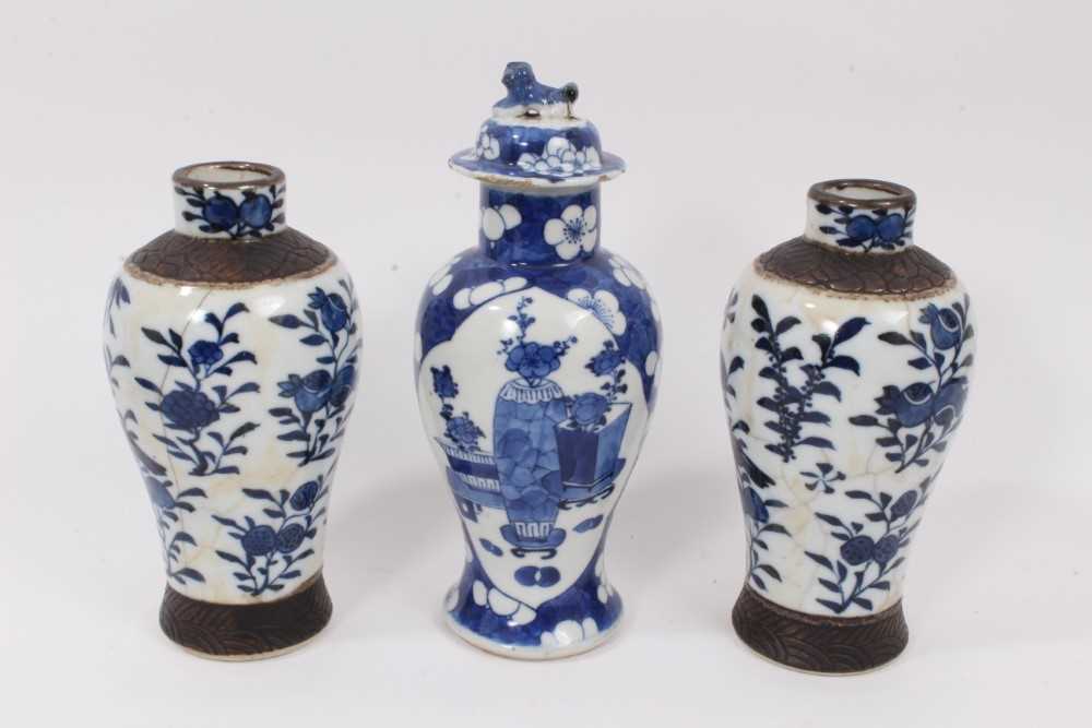 Three 19th century Chinese blue and white vases - Image 2 of 10