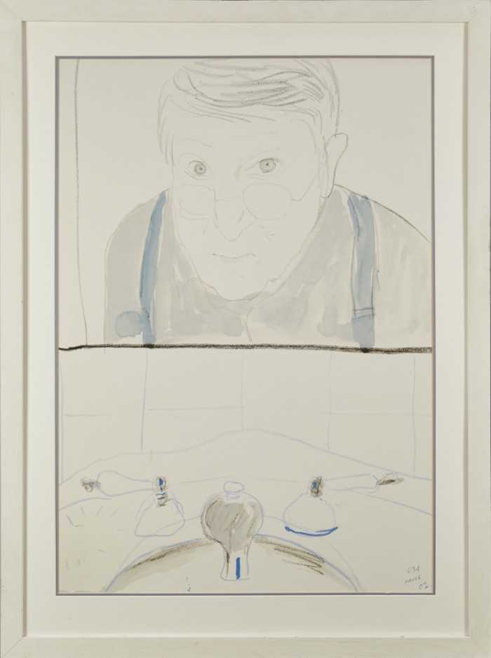*David Hockney, (b1937), Self Portrait in Bathroom Mirror with Sink, poster, 84 x 58cm