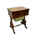 Victorian burr walnut work table