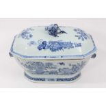 18th century Chinese export porcelain blue and white tureen and associated cover