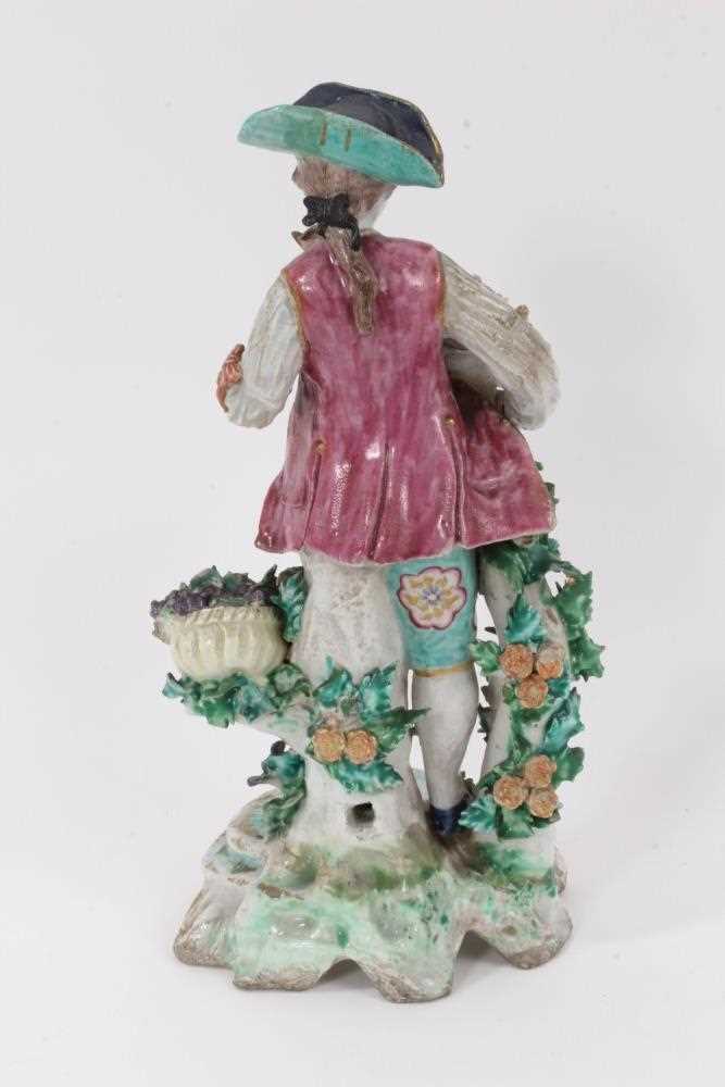 A Bow figure of a young man with flowers and fruits, circa 1765 - Image 2 of 4