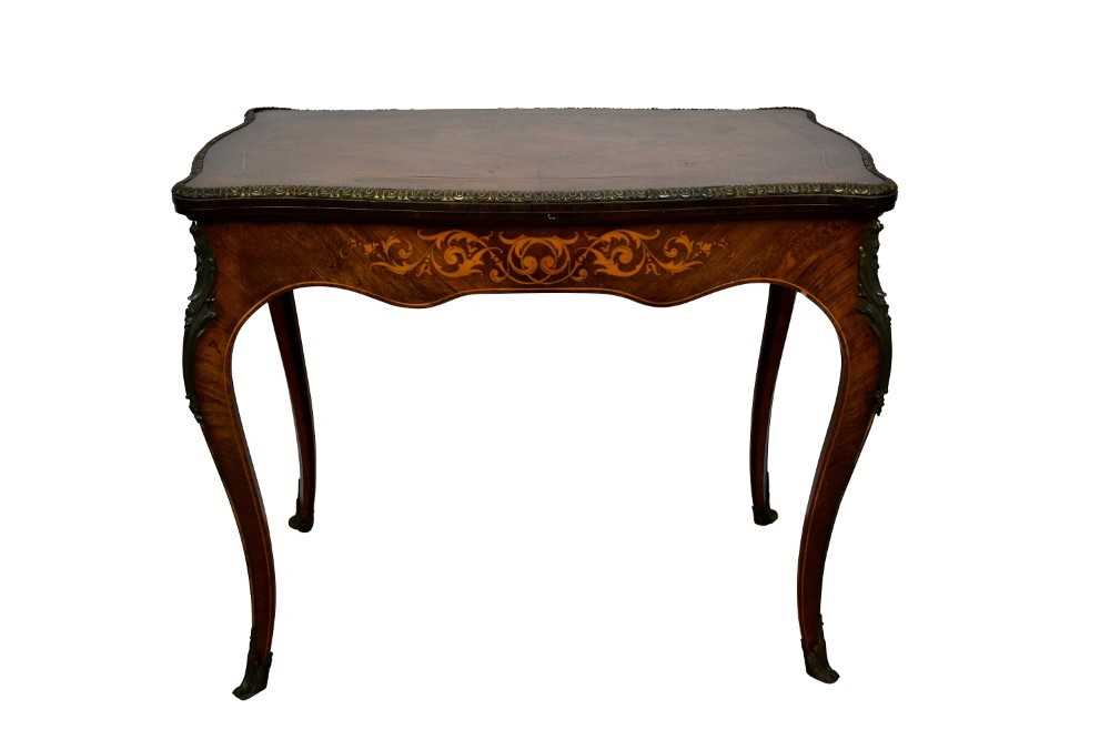 Victorian burr walnut and ormolu mounted card table