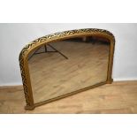 Victorian arched overmantel mirror