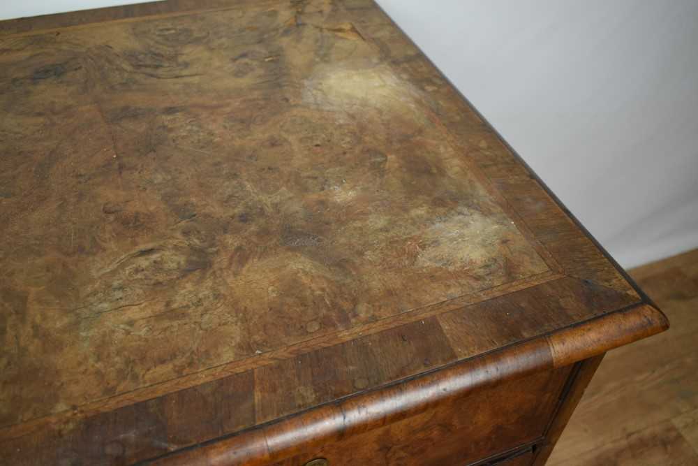 Early 18th century and later walnut low chest - Image 6 of 7
