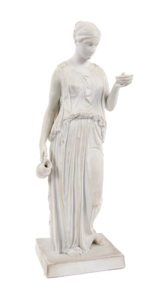 19th century Royal Copenhagen Eneret bisque porcelain figure of a Classical muse, stamped 'Eneret VP