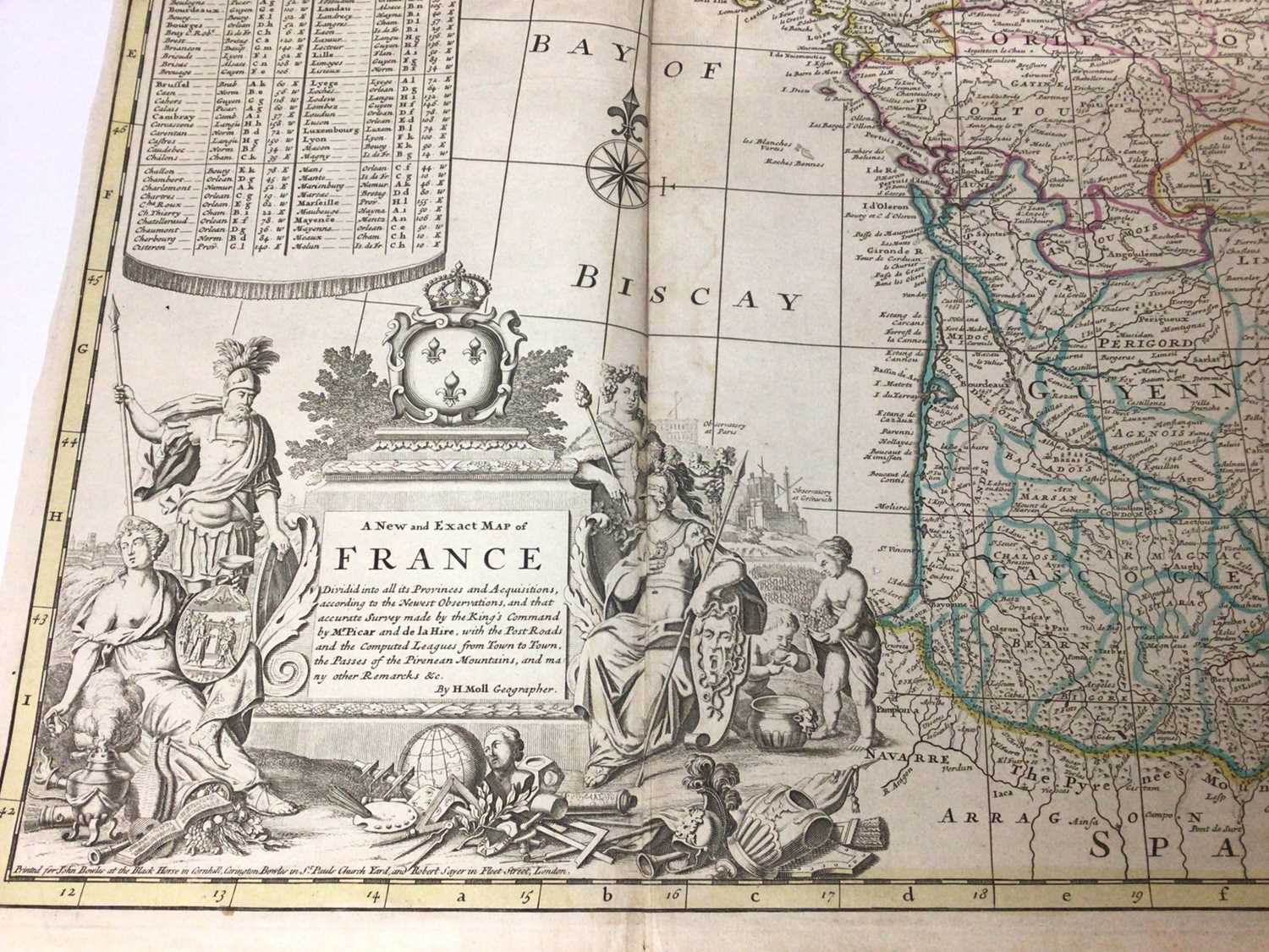 Herman Moll, 18th century map of France and other maps - Image 2 of 6