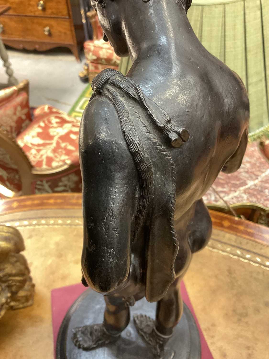 Large 19th century Grand Tour bronze figure of Narcissus - Image 12 of 18
