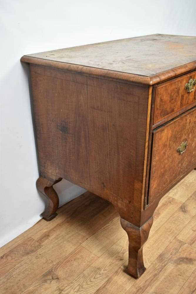 Early 18th century and later walnut low chest - Image 4 of 7