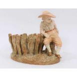 Royal Worcester blush ivory figural basket