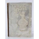 19th century French carved mother of pearl note book with relief carved decoration