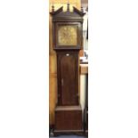 18th century 8-day longcase clock by Birchall, Rainsford with brass square dial and date aperture in