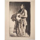 *Gerald Spencer Pryse (1882-1956) black and white lithograph - The Ashanti Drummer, 51cm x 31cm, sig