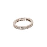 Diamond eternity ring with a full band of brilliant cut diamonds in 18ct white gold setting