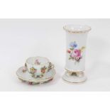 Meissen cup and saucer, and a spill vase