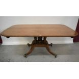 Good quality Regency mahogany breakfast table with rectangular tilt top