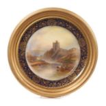 James Stinton Worcester plate, framed