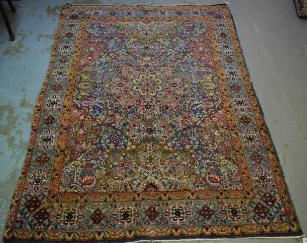 Antique Persian part silk rug