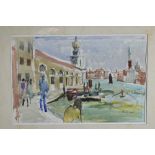 Earl Haig (1918-2009) pen, ink and watercolour - San Giorgio from the Zatteret