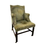 George III mahogany framed Gainsborough chair