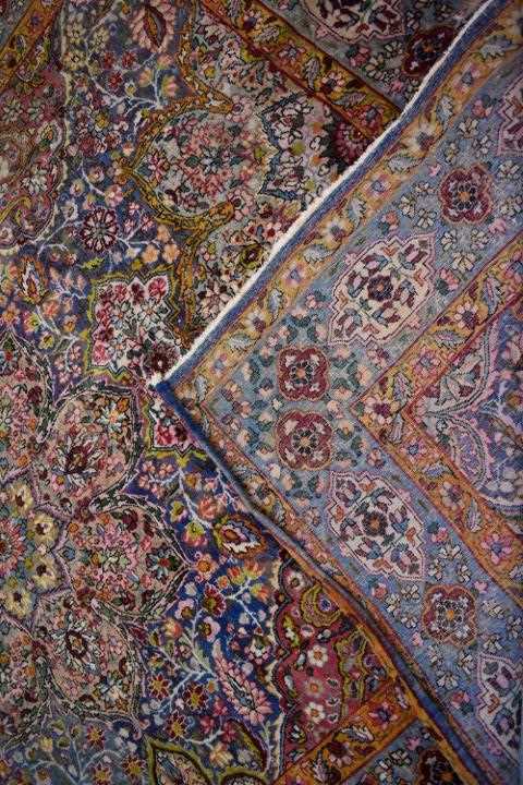 Antique Persian part silk rug - Image 2 of 4