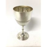 Edwardian silver goblet with fluted decoration 1903