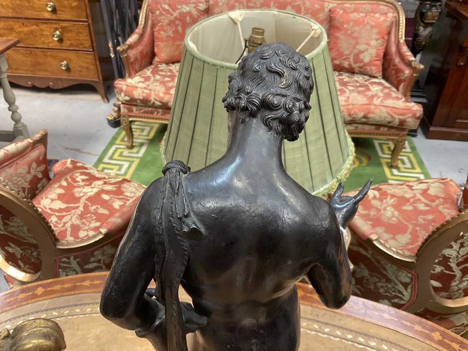 Large 19th century Grand Tour bronze figure of Narcissus - Image 10 of 18