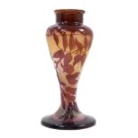 Galle overlay glass vase