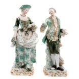 Large pair of Meissen figures