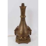 Antique French bronze lamp base
