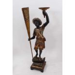 Early 20th century Venetian carved blackamore torchere