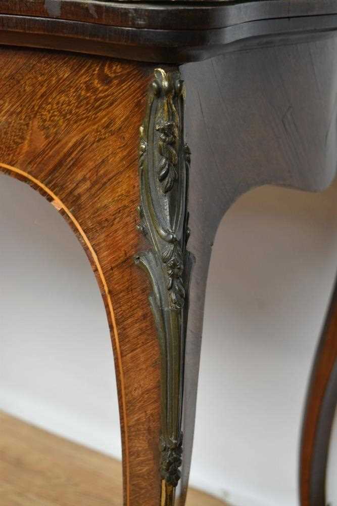 Victorian burr walnut and ormolu mounted card table - Image 4 of 9