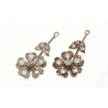 Pair of Victorian diamond pendant earrings drops