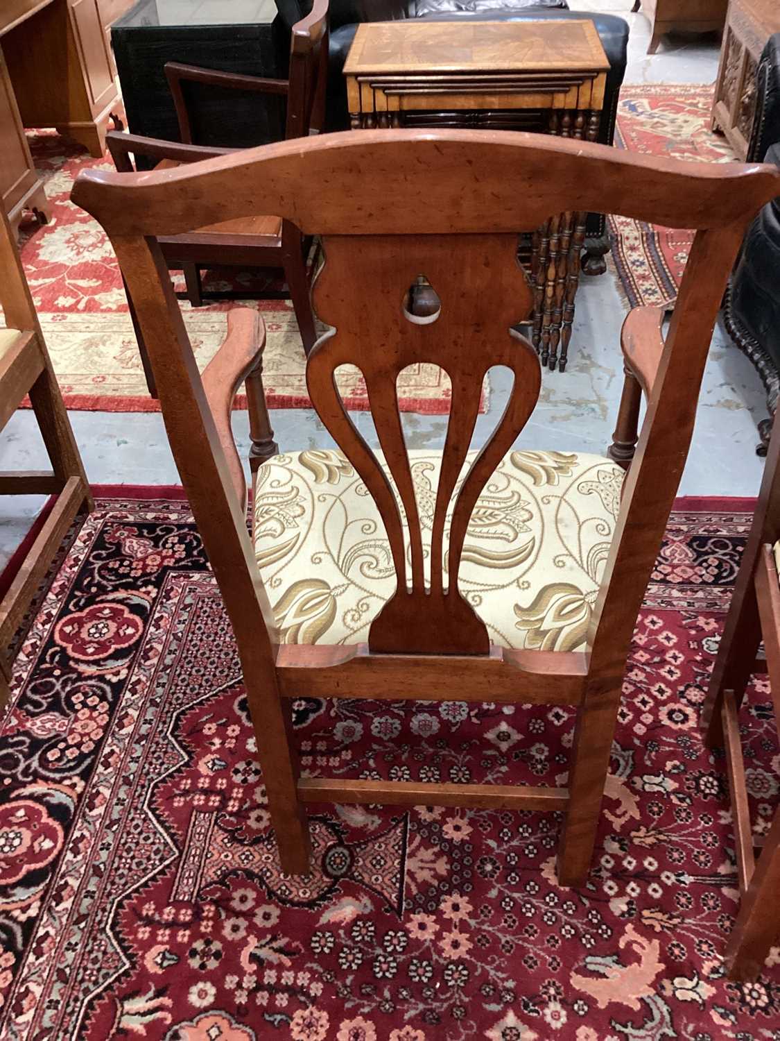 Set of eight George II style fruitwood chairs with drop-in seats - Image 9 of 16