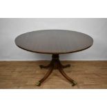 Regency style mahogany circular breakfast table