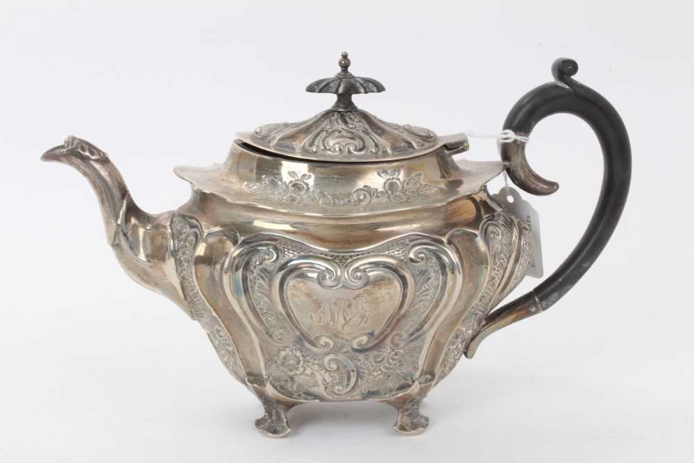 George V silver four piece tea set - Image 2 of 10