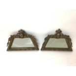 Pair of late 19th / early 20th century trapezoidal wall mirrors