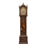 18th century longcase clock by Thomas Moore Ipswich in faux tortoiseshell and chinoiserie decorated
