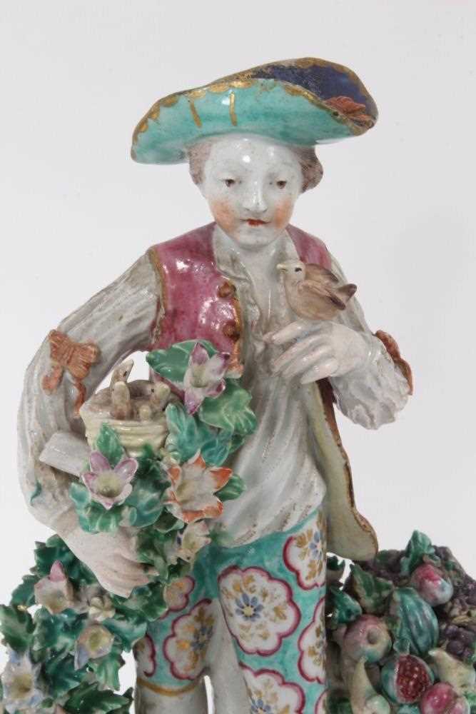 A Bow figure of a young man with flowers and fruits, circa 1765 - Image 3 of 4