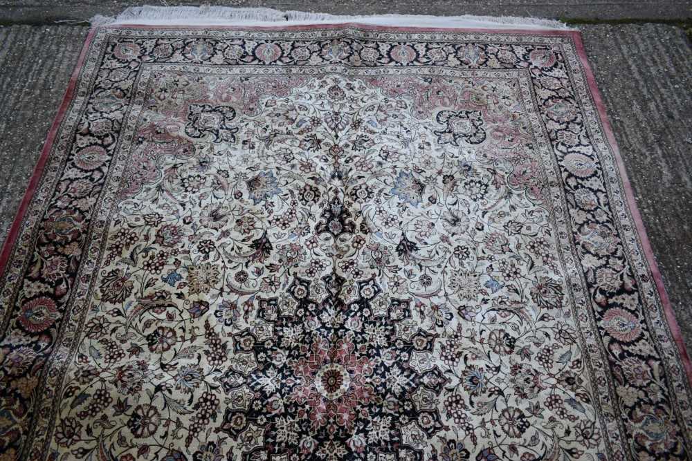 Modern Kashan part silk carpet - Image 2 of 5