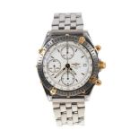 1990s gentlemen's Breitling Chronomat chronograph automatic wristwatch with white dial, baton hour m