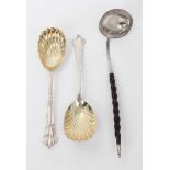 Pair Victorian Albany pattern serving spoons, with shell bowls (Sheffield 1891) Harrison Brothers &