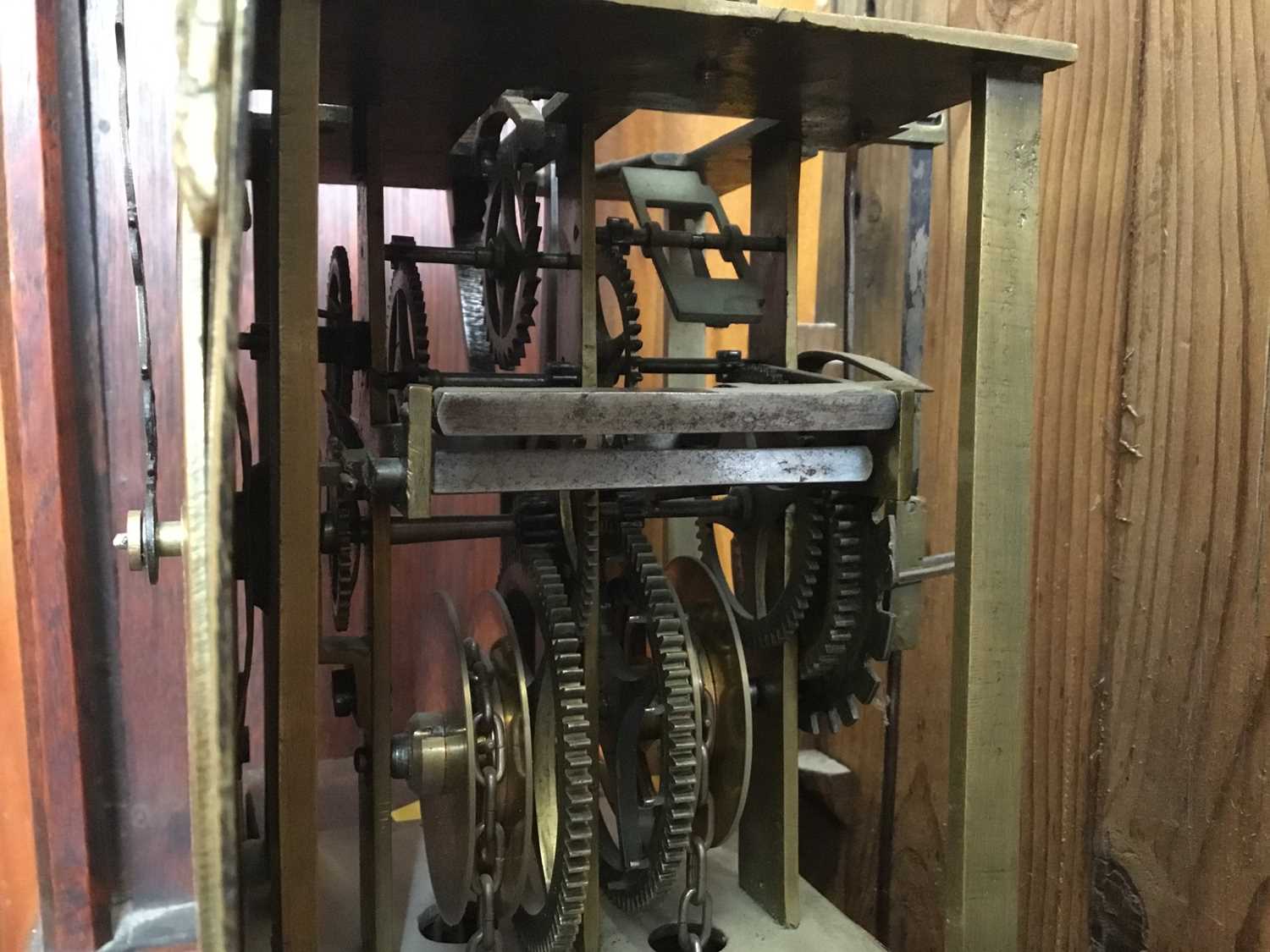 Early 18th century and later 30-hour longcase clock with square brass dial signed Ge- Voyce Deane an - Image 9 of 9