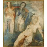 Dorothy Mead (1928-1975) oil on canvas - Three bathers, signed and dated '62, 114cm x 132cm, framed