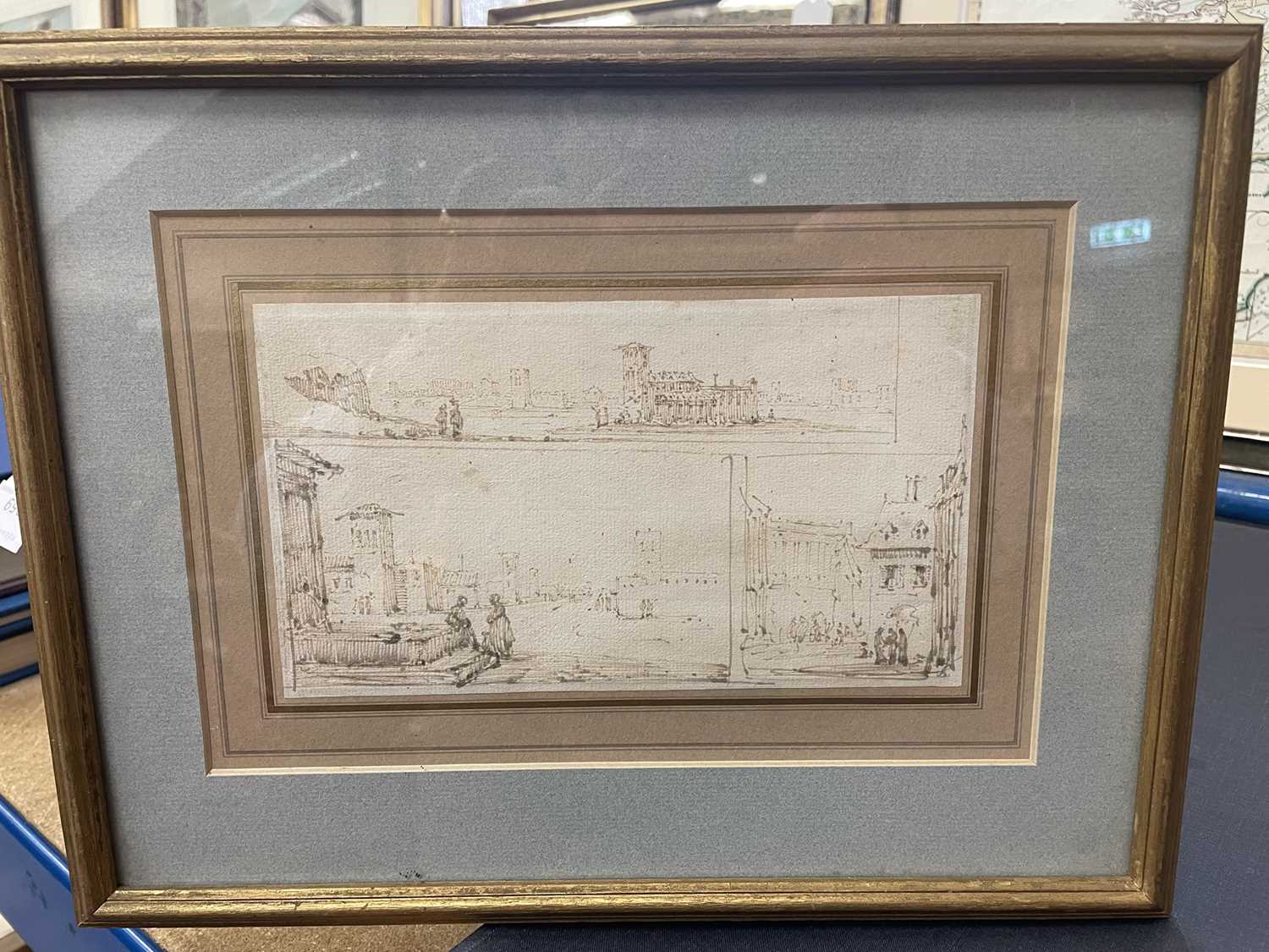 George Chinnery (1774-1852) pen and ink on paper - Eastern street scenes, 20cm x 11.5cm, mounted in - Image 17 of 20