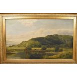 E. Stanley, 19th century, oil on canvas - Highland Landscape, signed, 76cm x 127cm, in gilt frame