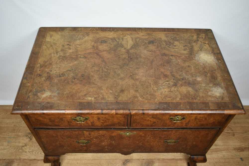 Early 18th century and later walnut low chest - Image 5 of 7