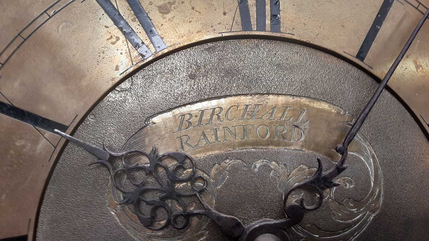 18th century 8-day longcase clock by Birchall, Rainsford with brass square dial and date aperture in - Image 7 of 11